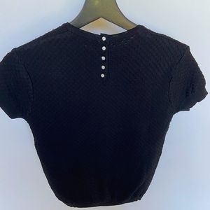 NWOT Zara black woven top size S